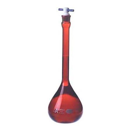 Cp Lab Safety. Kimble Kimax Class A Ray-Sorb Volumetric Flask Color-Coded PTFE Stopper 200ML Case of 12 28016-200
